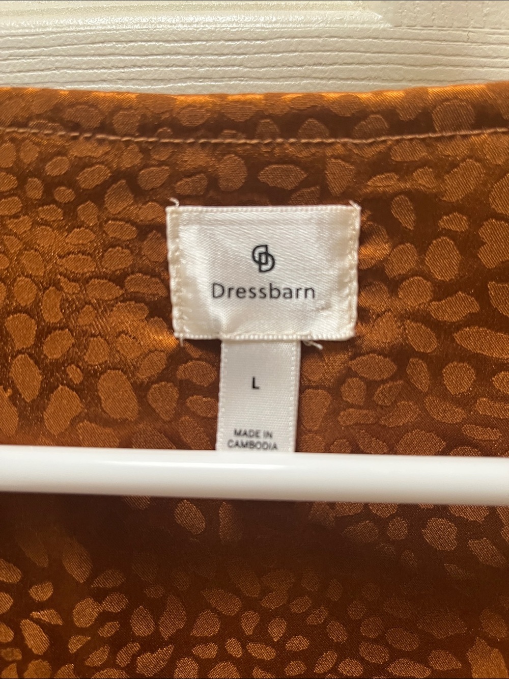 Dress Barn Shimmery Copper-Tone Satin Blouse - Picture 5 of 5